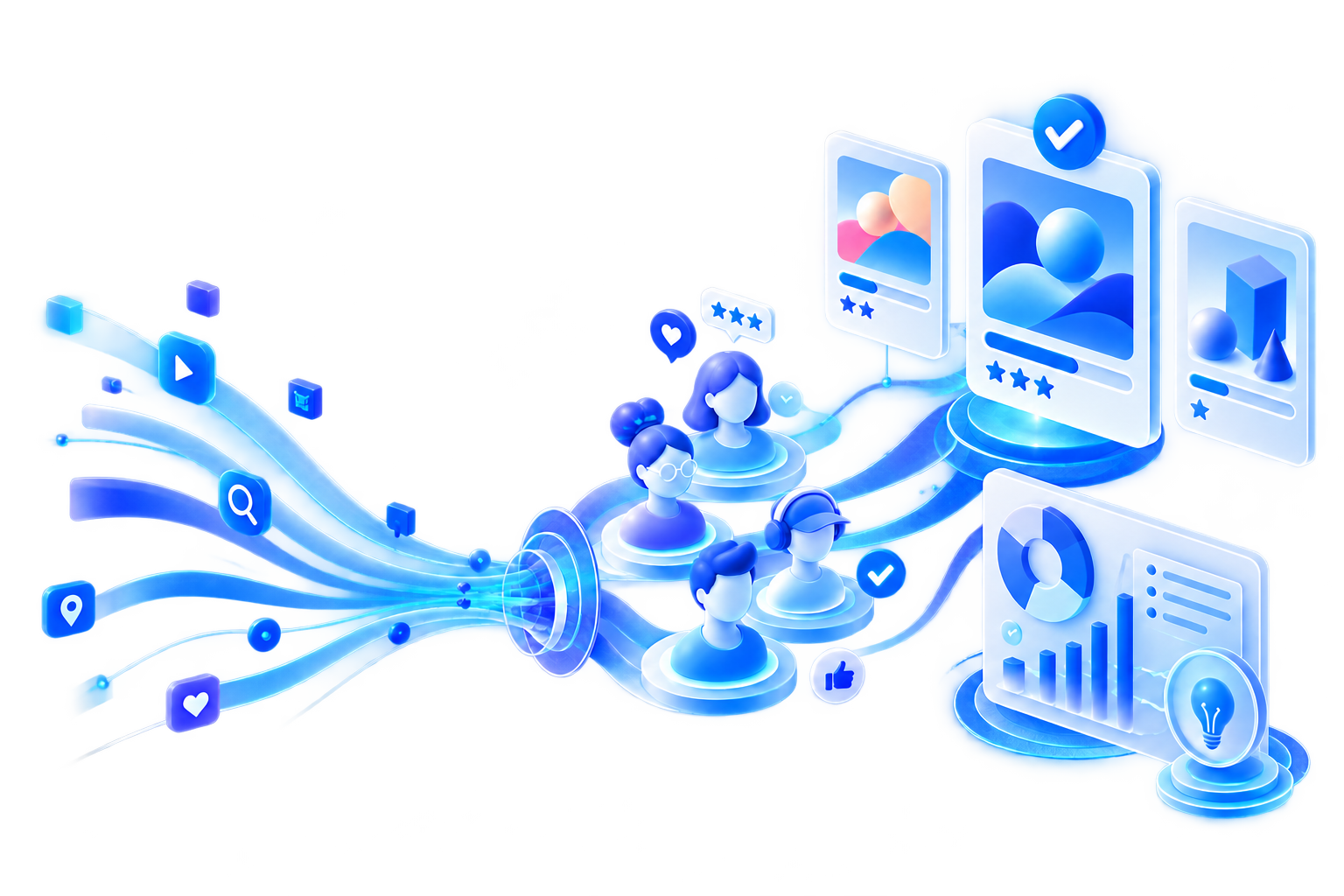 Diagram of AI Ad Pre-Test building digital consumers from multi-source real data and pre-validating creatives before media goes live